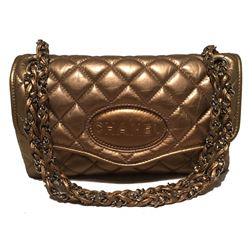 Chanel Quilted Bonze Leather Classic Flap Shoulder Bag