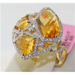8.24ct Citrine 14K Yellow Gold 7.65gm Ring
