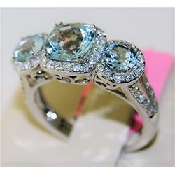 Aquamarine 2.66ct 14K White Gold 4.88gm Ring