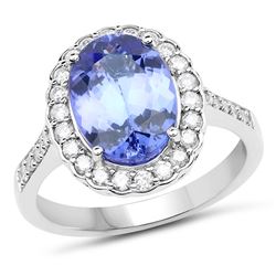 3.57ct Tanzanite 14K White Gold Ring