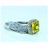 Image 2 : YELLOW SAPPHIRE 1.71CT  14K WHITE GOLD RING