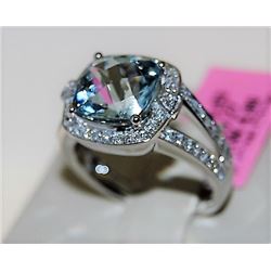 1.76ct Aquamarine 14K White Gold 4.90gm Ring