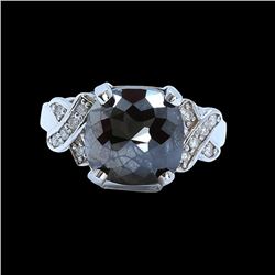 5.81CT TREATED BLACK DIAMOND 14K WHITE GOLD RING