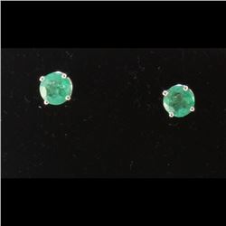 1.43ct Emerald 14K White Gold Earring