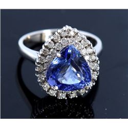 4.21ct Tanzanite 18K White Gold Ring