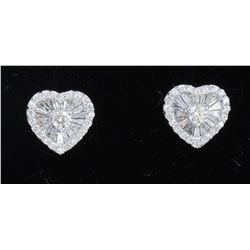 18K WHITE GOLD DIOAMOND EARRING:3.96 GRAMS/DIAMOND:1.14CT/#R8009