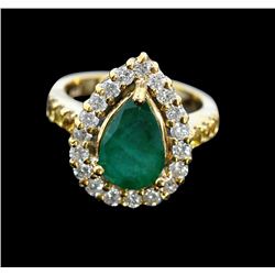 3.14ct Emerald 14K White Gold Ring