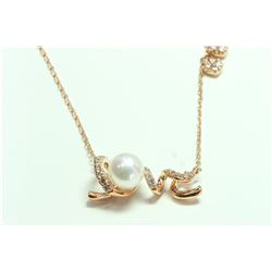 Pearl:1ea/14K Rose gold Pendant:3.06g/Diamond:0.24ct