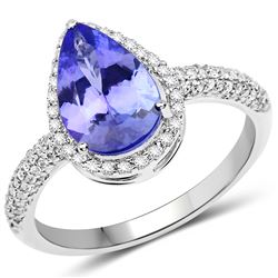 2.02ct Tanzanite 14K White Gold Ring