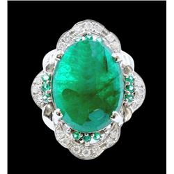 12.06ct Emerald 14K White Gold Ring