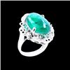 Image 2 : 12.06ct Emerald 14K White Gold Ring