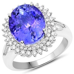 6.9ct Tanzanite 14K White Gold Ring