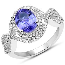 2.21ct Tanzanite 14K White Gold Ring