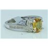 Image 2 : YELLOW SAPPHIRE 1.79CT 14K WHITE GOLD RING 4.44 GRAM  DIAMOND 0.15CT