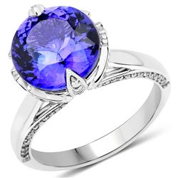 5.43ct Tanzanite 14K White Gold Ring