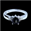 Image 1 : 1.19CT TREATED BLACK DIAMOND 14K WHITE GOLD RING
