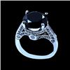 Image 1 : 7.28CT TREATED BLACK DIAMOND 14K W/G RING