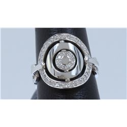 14K WHITE GOLD RING :7.4g/Diamond:0.41ct