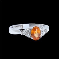 1.09CT NATURAL SPESSARTITE 14K WHITE GOLD RING