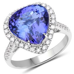 5.81ct Tanzanite 14K White Gold Ring