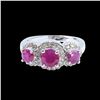 Image 1 : 1.87CT NATURAL RUBY 14K WHITE GOLD RING