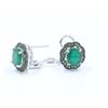 Image 2 : 14K White Gold Tsavorite Earring:6.8g/Tsavorite:48ea/Emerald:3.41ct
