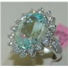Image 1 : 8.79ct PARAIBA TORMALINE 14K White Gold 7.70gm Ring