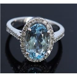 3.51ct Aquamarine 14K White Gold Ring