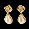 Image 2 : 13MM NATURAL PEARL 14K YELLOW GOLD EARRING