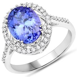 3.19ct Tanzanite 14K White Gold Ring