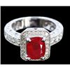 Image 1 : 2.74ct Ruby 14K White Gold Ring