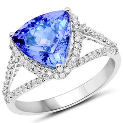 4.08ct Tanzanite 14K White Gold Ring