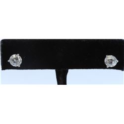 14K WHITE GOLD STUDS EARRING:1.50 GRAMS/DIAMOND:2.06CT