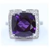 Image 2 : 14K WHITE GOLD AMETHYST RING