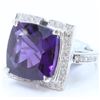 Image 3 : 14K WHITE GOLD AMETHYST RING