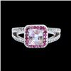 Image 1 : 2.28CT NATURAL CEYLON PINK SAPPHIRE 14K WHITE GOLD RING