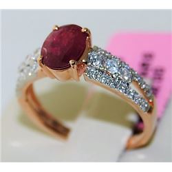 RUBY 1.05ct 14K Rose Gold 3.00gm Ring