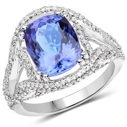 5.16ct Tanzanite 14K White Gold Ring