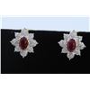 Image 1 : 18K WHITE AND  Yellow Gold Ruby Earring:5.5gRuby:2eaDiamond:0.36ct