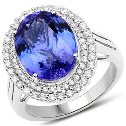 7.08ct Tanzanite 14K White Gold Ring