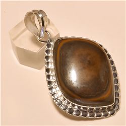 Copper Obsidian Pendant Solid Sterling Silver