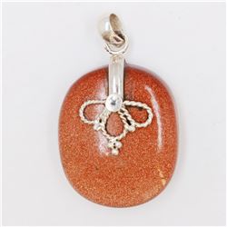 13.98gm Silver & Natural gemstone Pendant