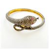 Image 1 : 25.7gm Gold Plated / Silver / Ruby / Diamond Bracelet