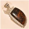 Image 1 : Red Obsidian Pendant Solid Sterling Silver