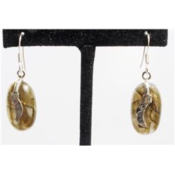 6.47gm Silver & Natural gemstone Earrings