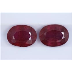 6.4ct Ruby Match pair Oval cut