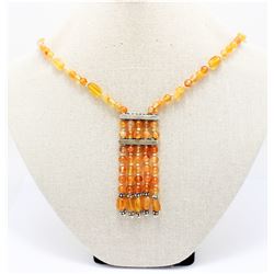 33.94gm Silver & Natural gemstone Necklace