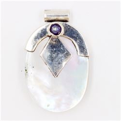 14.04gm Silver & Natural gemstone Pendant