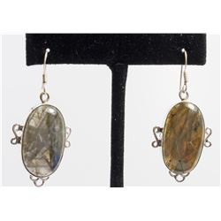 14.15gm Silver & Natural gemstone Earrings