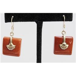 11.43gm Silver & Natural gemstone Earrings